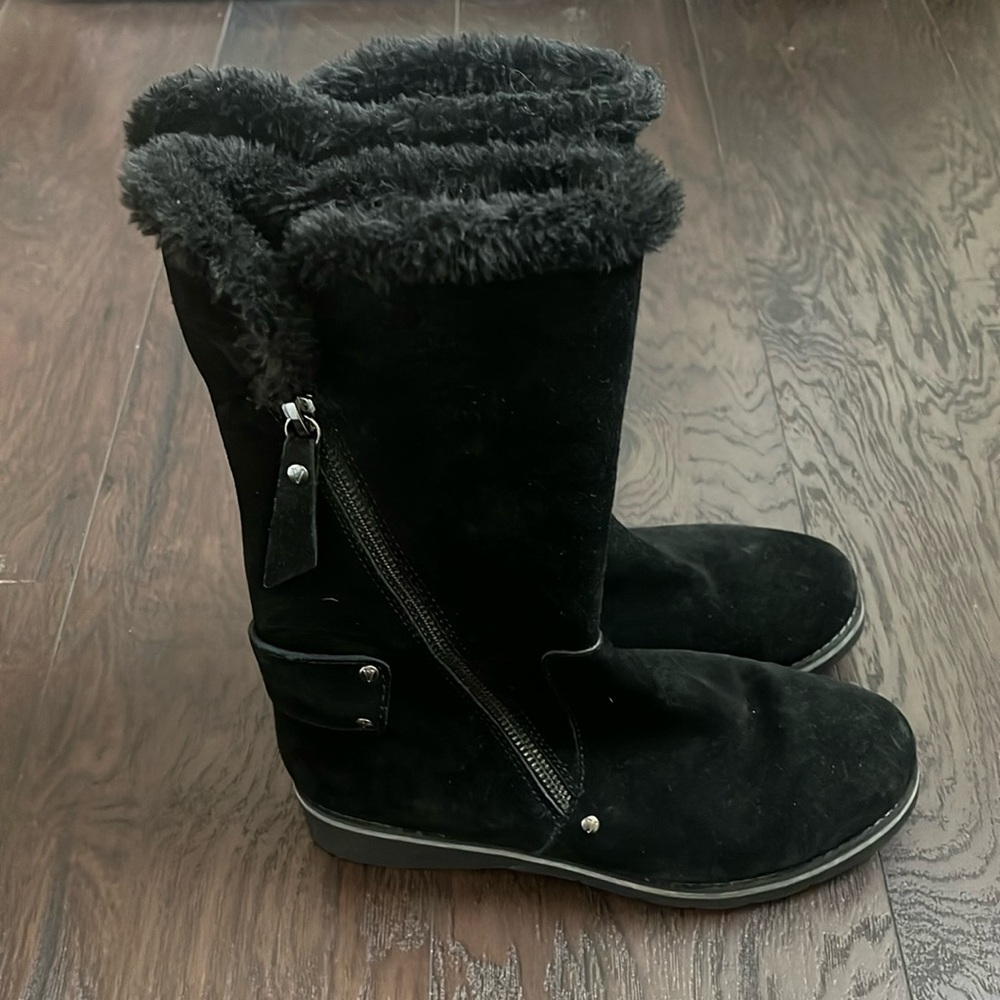 Valdini Black Suede Boot 6.5